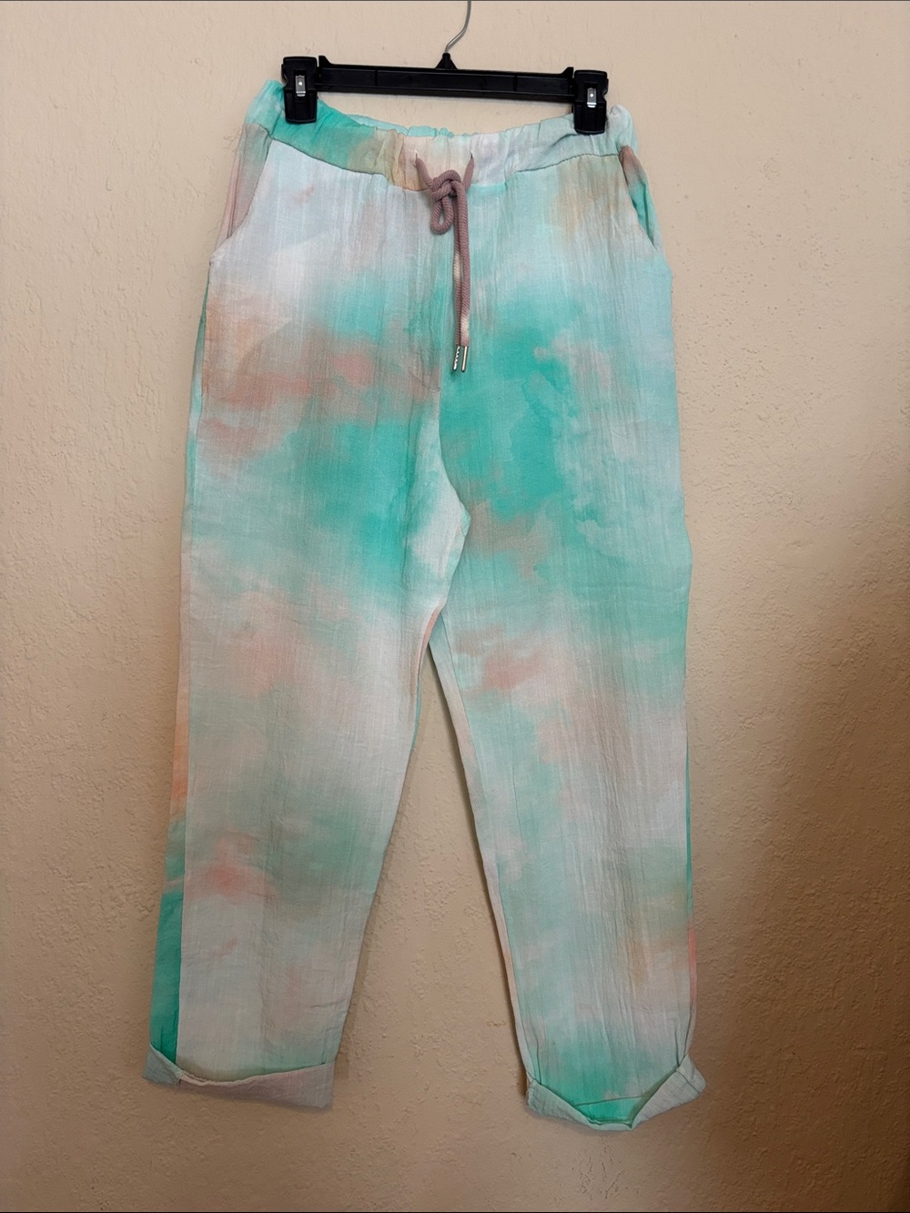 Women’s Tie-Dye Relaxed Joggers - Mint & Peach